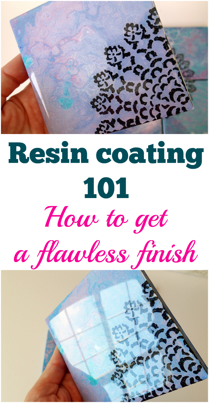 Resin coating 101. A complete resin for beginners lesson on how to safely and successfully use resin to clear coat some painted tiles and use them for coasters. Full video tutorial.
